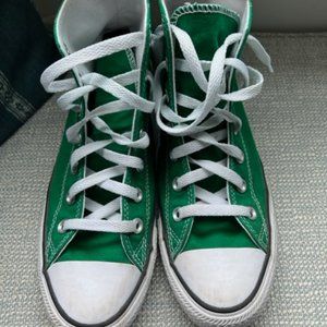 Converse Chuck Taylor Allstar Classic High Tops - Green/White/White - size 8